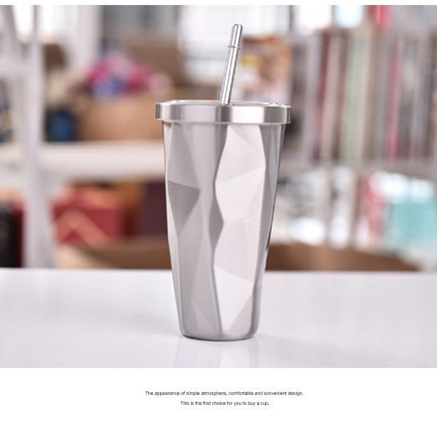 Stainless steel diamond-shaped cup