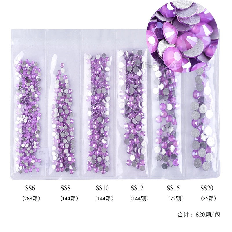 New Arrivals - Six small packs glass rhinestones