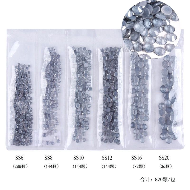 New Arrivals - Six small packs glass rhinestones