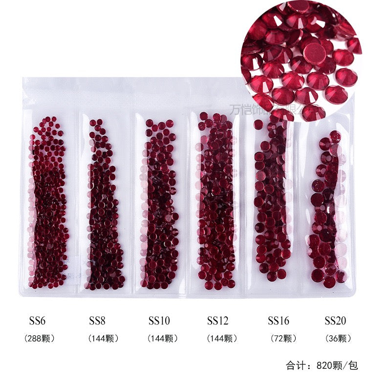 New Arrivals - Six small packs glass rhinestones