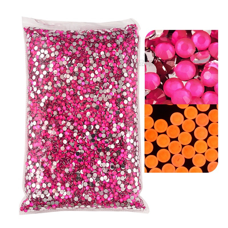 Resin Neon Flat Bottom Rhinestone - Wholesale bag 600g (free shipping)