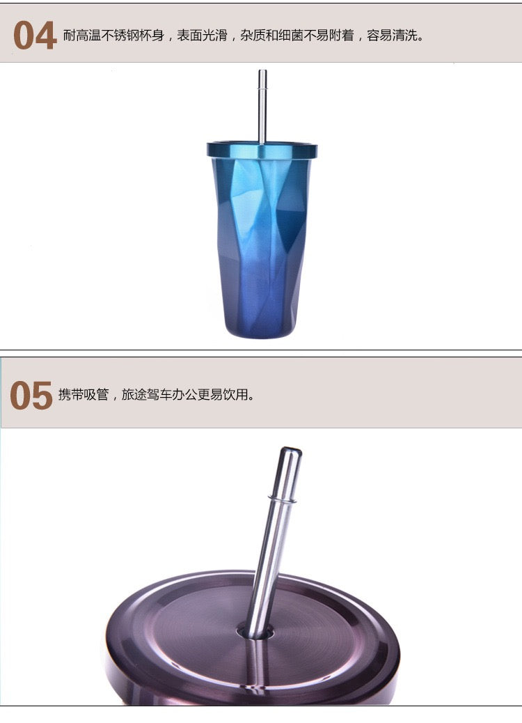 Stainless steel diamond-shaped cup