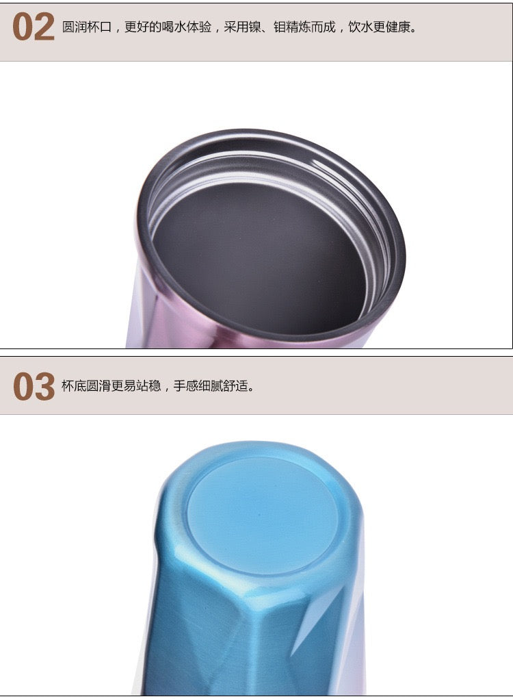 Stainless steel diamond-shaped cup