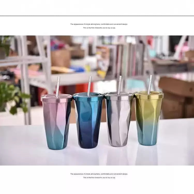 Stainless steel diamond-shaped cup