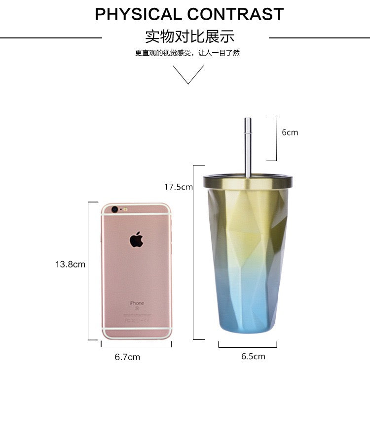 Stainless steel diamond-shaped cup