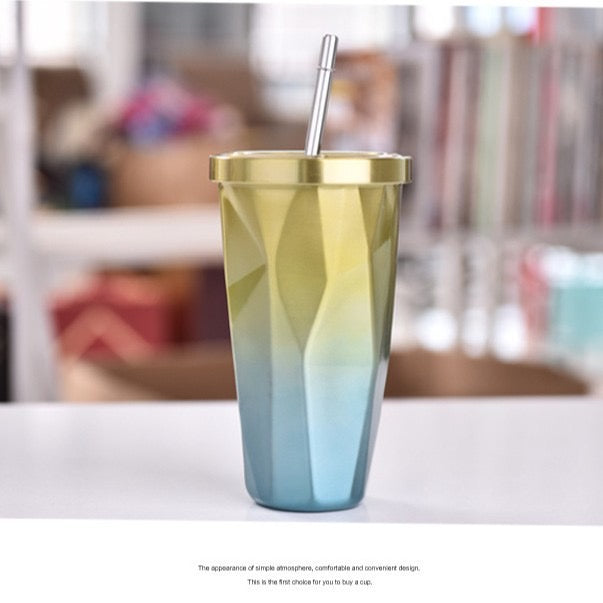 Stainless steel diamond-shaped cup