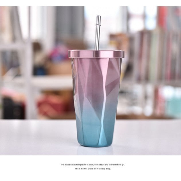 Stainless steel diamond-shaped cup