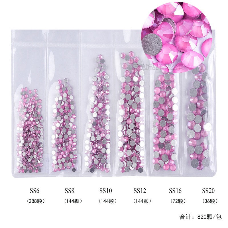 New Arrivals - Six small packs  glass rhinestones
