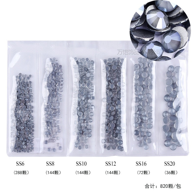 New Arrivals - Six small packs  glass rhinestones