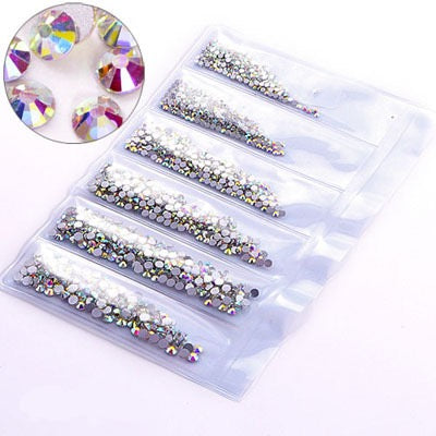 New Arrivals - Six small packs  glass rhinestones
