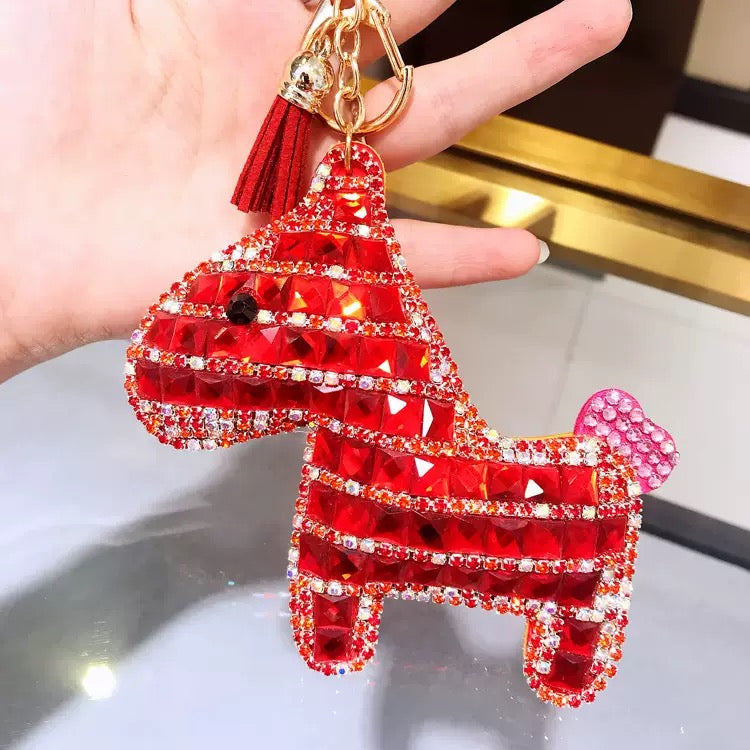 Diamond-encrusted pony keychain