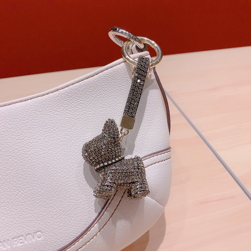 Rhinestone bulldog key chain