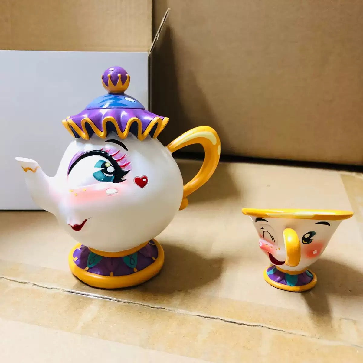 Beauty and the Beast Mrs Potts Teapot Lovely One Set MrsPotts Teapot &Mug Chip Cup Tea Set