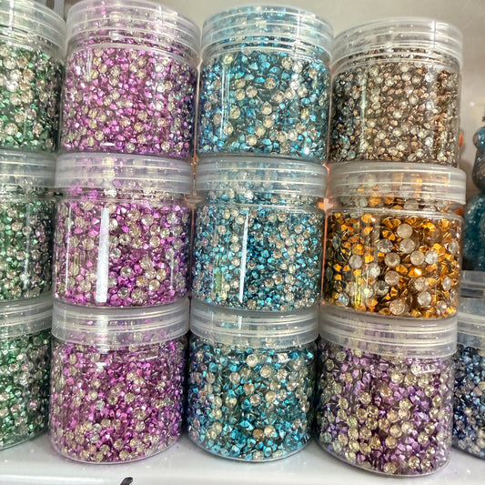 Metal Flat Bottom Rhinestones in Jar 60g  (free shipping)