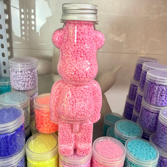 Solid color jelly rhinestones in bear bottle 200g（free shipping）