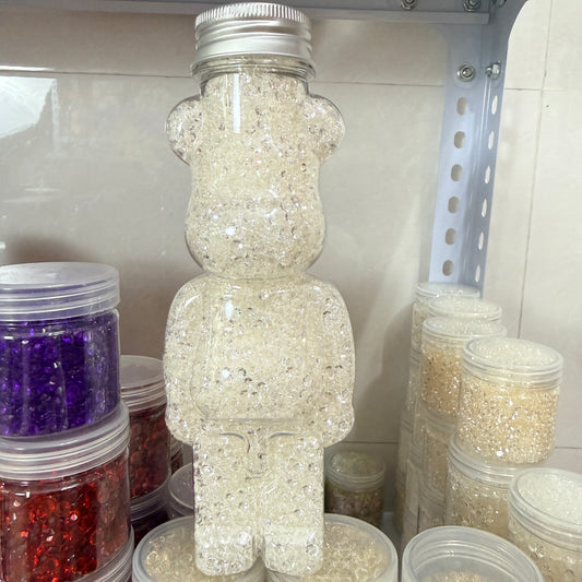 Clear  Resin rhinestone in bear bottle 200g (free shipping)