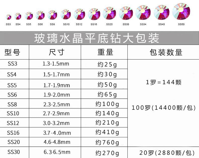 ( P312 - P359 ) Bulk Bag 14400pcs - Glass Rhinestones