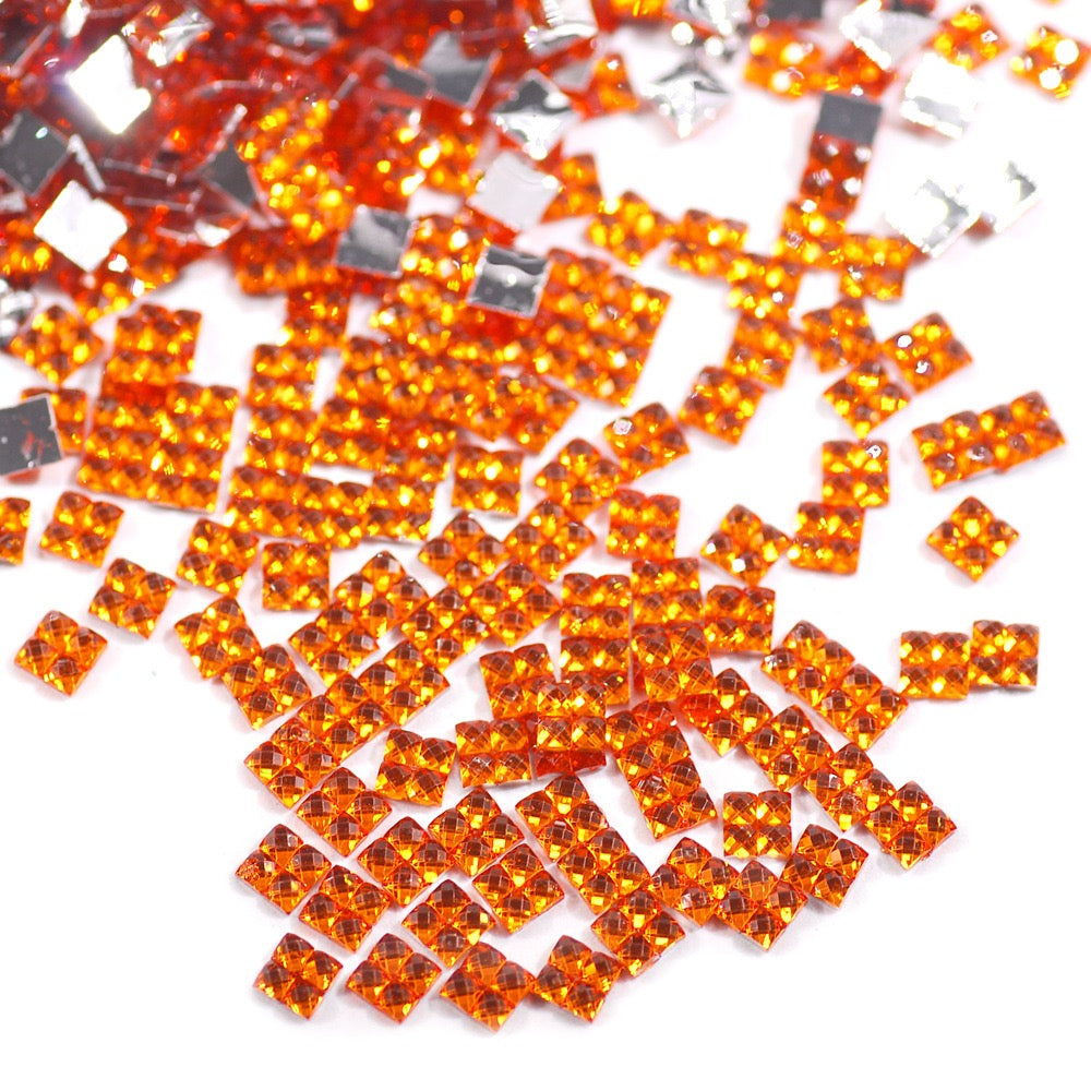 Square Resin Rhinestone - 4*4MM Wholesale Bag (Free Shipping)