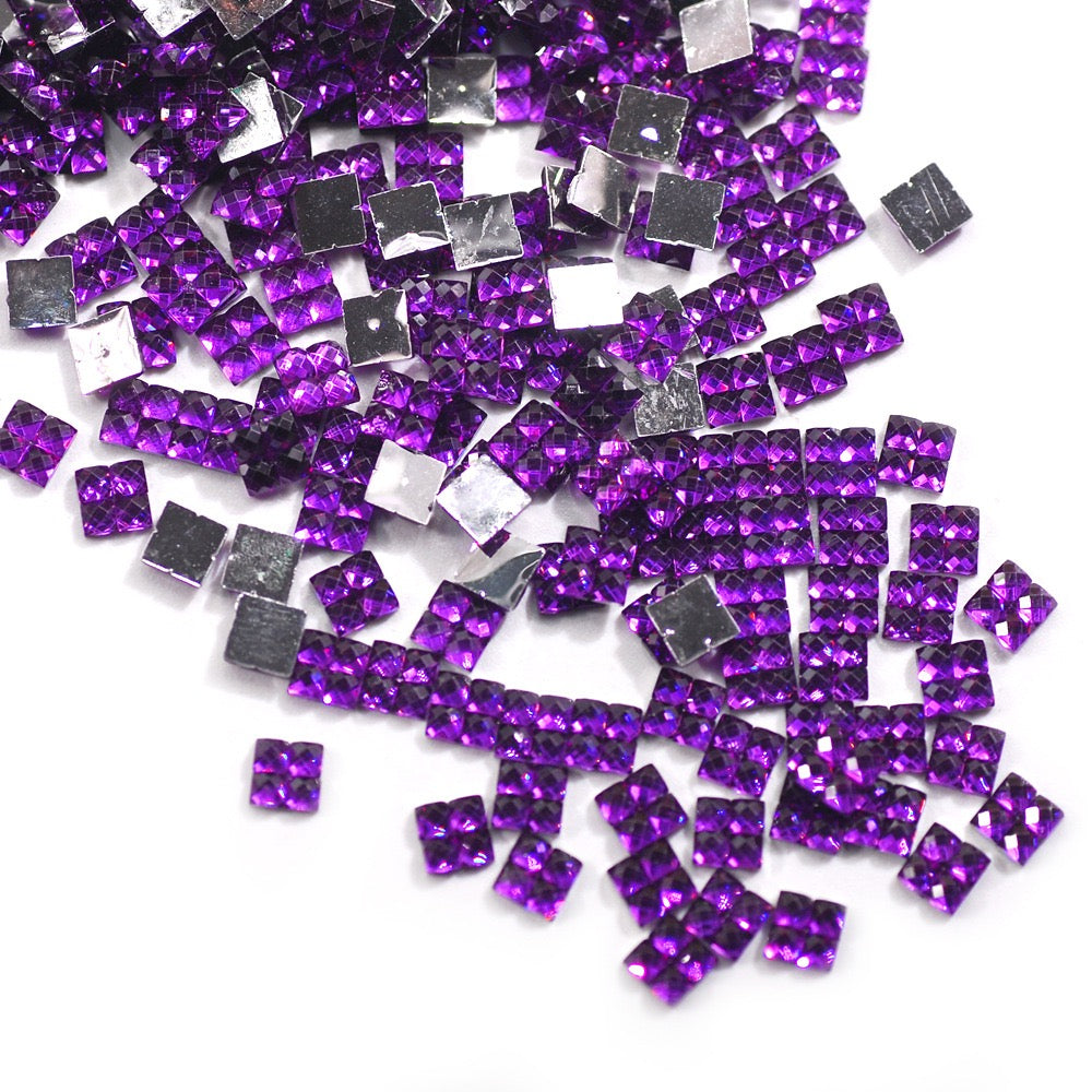 Square Resin Rhinestone - 4*4MM Wholesale Bag (Free Shipping)