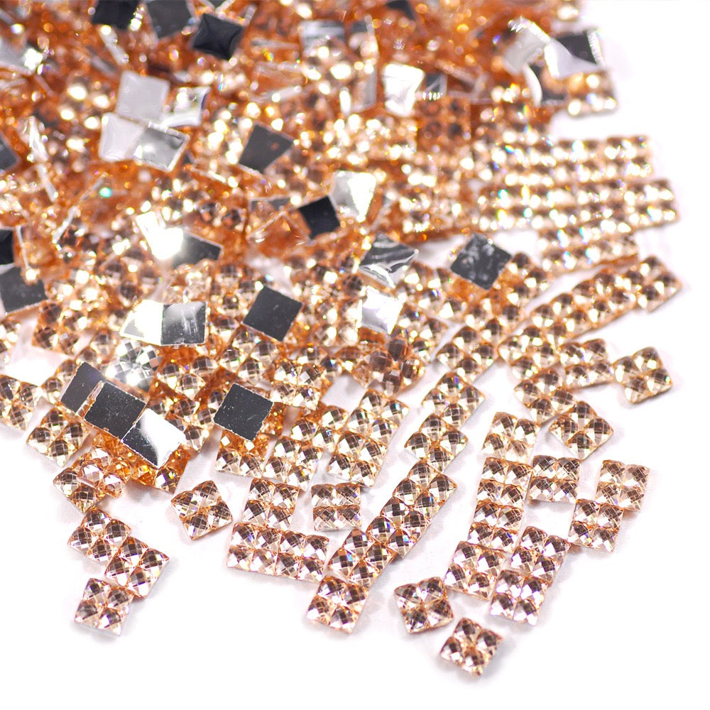 Square Resin Rhinestone - 4*4MM Wholesale Bag (Free Shipping)