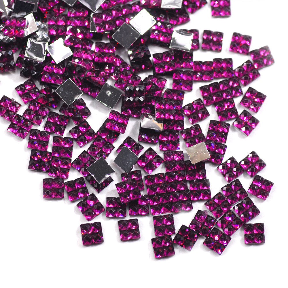 Square Resin Rhinestone - 4*4MM Wholesale Bag (Free Shipping)