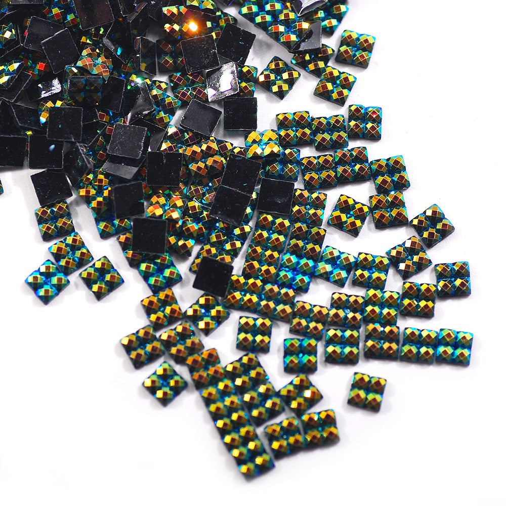 Square Resin Rhinestone - 4*4MM Wholesale Bag (Free Shipping)