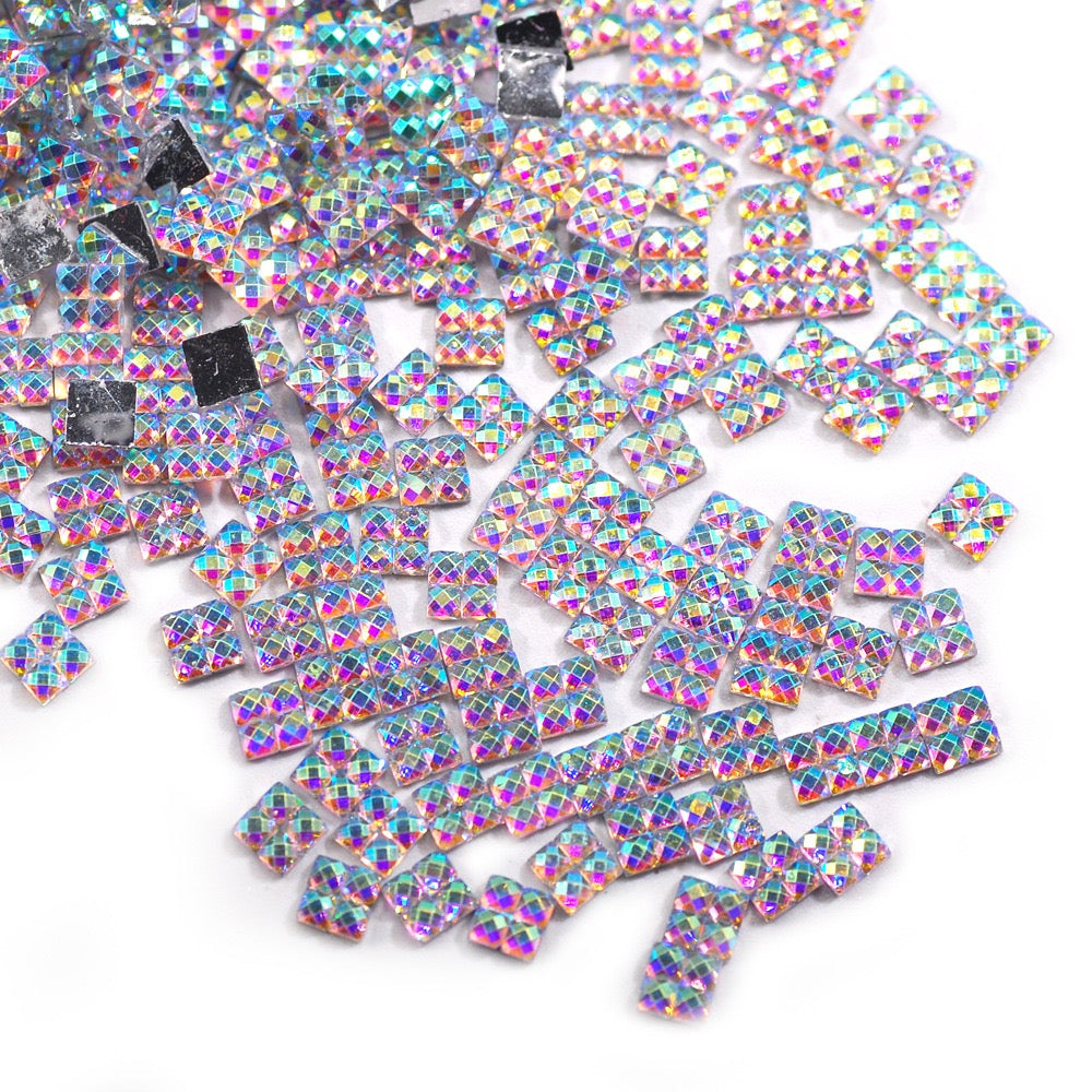 Square Resin Rhinestone - 4*4MM Wholesale Bag (Free Shipping)