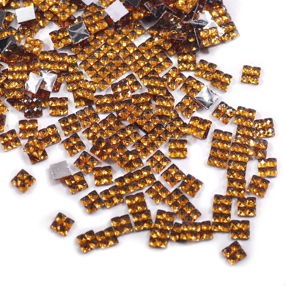 Square Resin Rhinestone - 4*4MM Wholesale Bag (Free Shipping)