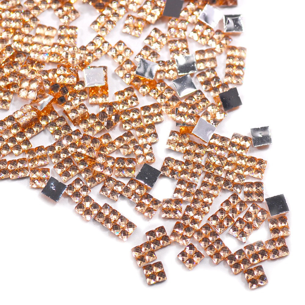 Square Resin Rhinestone - 4*4MM Wholesale Bag (Free Shipping)