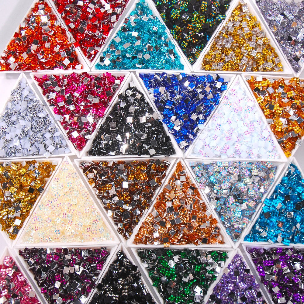 Square Resin Rhinestone - 4*4MM Wholesale Bag (Free Shipping)